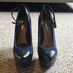 H by Halston Black and Navy Heels